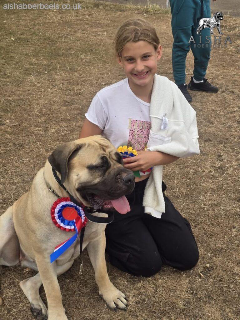 Aisha Beryl taking Best in Show at her local Dog Show